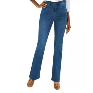 Soft Surroundings Denim High-rise Bootcut Jeans 8 Tall Dark Wash‎ Stretch Casual